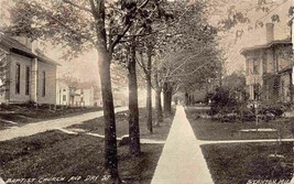 Day Street &amp; Baptist Church Stanton Michigan 1912 postcard - $7.43