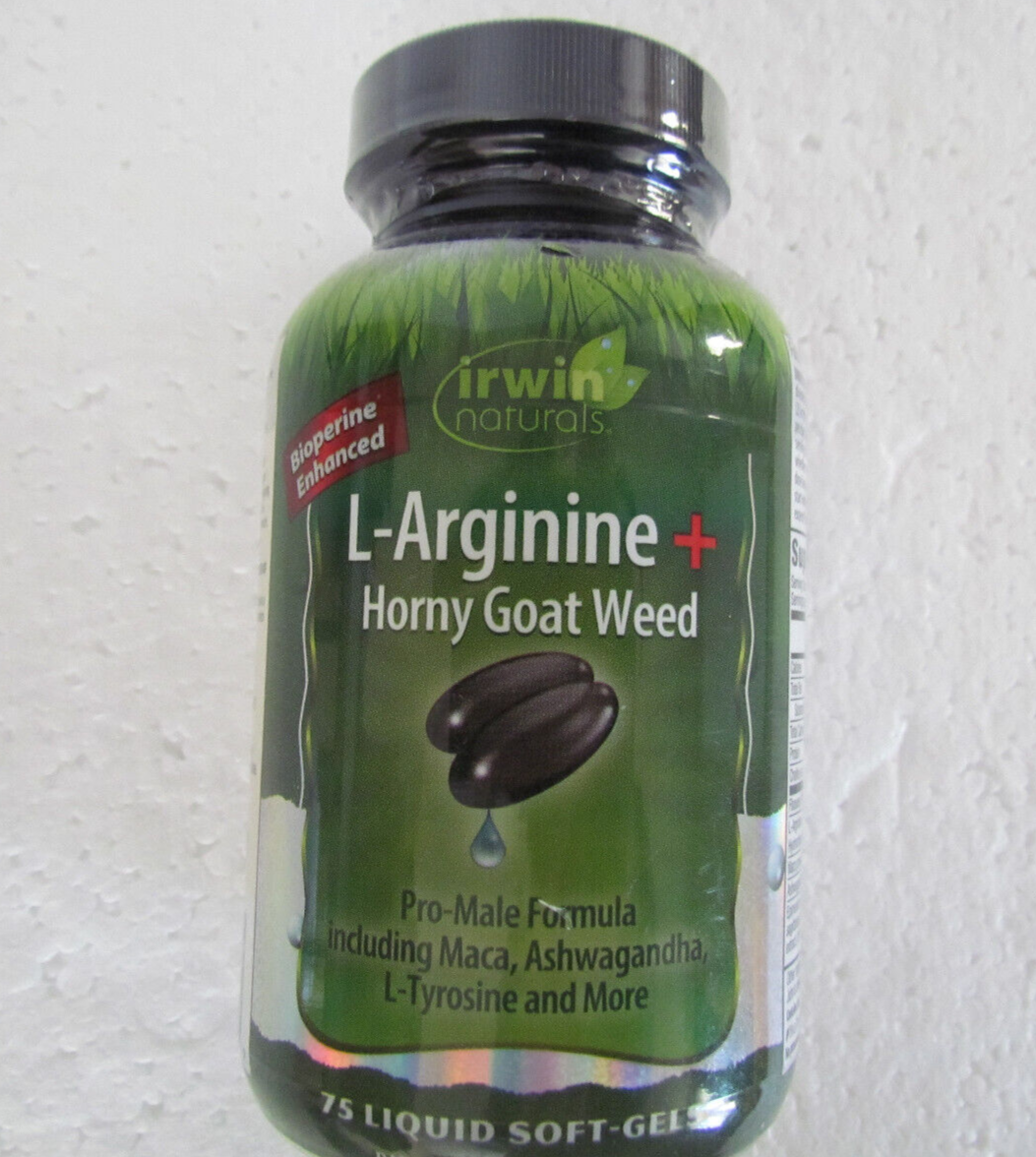 Irwin Naturals L-Arginine + Horny Goat Weed Pro-Male Formula 75 Soft Gels 12/24 - $16.95