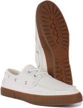Timberland Men's Union Wharf Boat Shoes In White Canvas A5ZDN All Sizes - £55.94 GBP