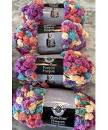 Skeins Loops &amp; Thread Pom Pom “Confetti” Polyester Yarn Super Bulky Lot ... - €33,93 EUR
