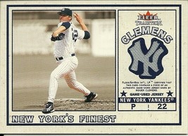 2002 Fleer Tradition New Yorks Finest Single Swatch R Clemens M Piazza Yanks Met - £7.85 GBP