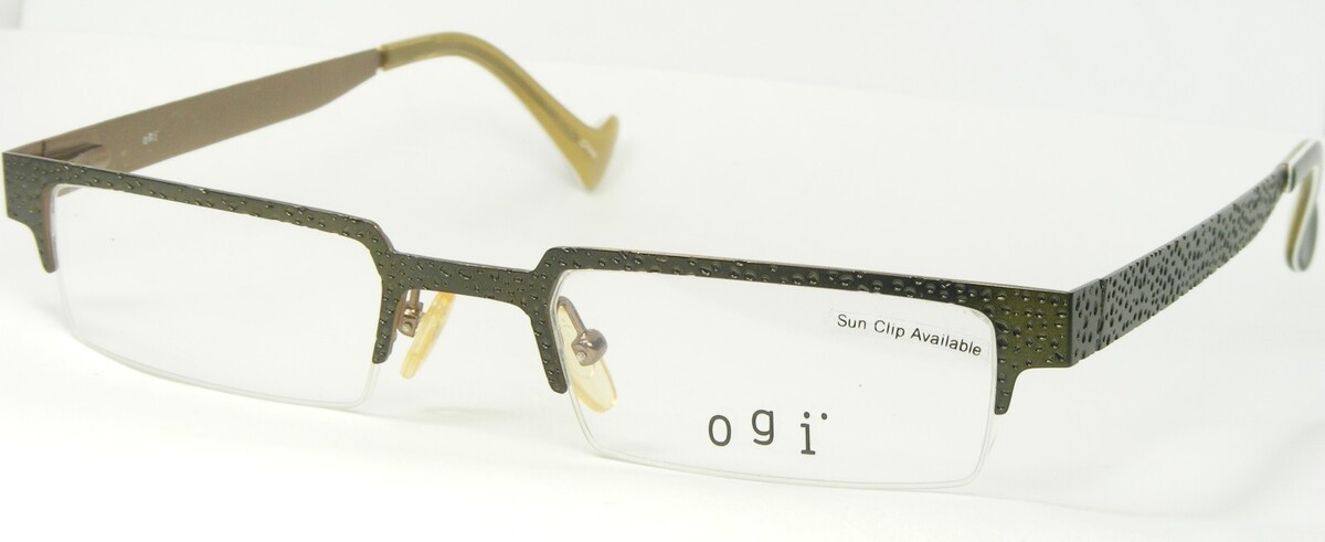 OGI Modell 2213 Farben 921 Grün Brille Metall Halbe Felge Rahmen 48-20-1... - $40.57
