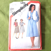 Simplicity Pattern 5496 Misses Size 12 Pullover Shirt Dress Vest Cut Com... - $6.92