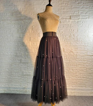 BLACK Tiered Tulle Maxi Skirt Outfit Women Plus Size Long Party Prom Tutu Skirt image 2