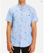 Billabong Men's Organic Cotton Sundays Mini Short Sleeve Shirt Mist Blue... - $26.25