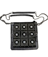 Unbranded Black Faux Leather Rhinestone Bling Dual Chain Handle Shoulder... - €24,16 EUR