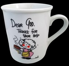 Dear God Thanks for Your Help 8 oz Coffee Mug Stoneware Tea Cup Enesco 1992 - $7.83