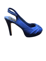 Black White House Market High Heel Elegant Blue Sandals Size 7 ($) - $79.20