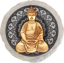  Meditating Buddha 13416 Stepping Stone 9.625&quot; D Spoontiques - £18.99 GBP