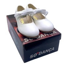 So Danca Tyette Tap Toddler 7.5 White Vegan Leather Shoes Dance Recital - £21.77 GBP