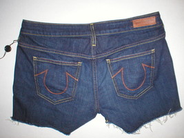 New Womens True Religion NWT $188 Jean Shorts Dark Blue 26 Designer Keir... - £139.86 GBP