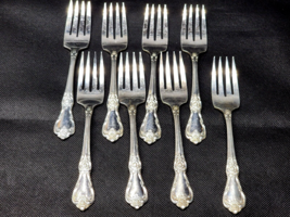Vintage WMA ROGERS And ONEIDA LTD 8-Piece Salad Fork Set - STACKS VERY WELL - £19.30 GBP