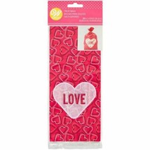 Valentine&#39;s Day Love and Hearts 20 Ct Standard Treat Bags Wilton - £2.94 GBP
