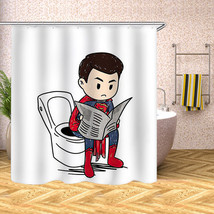 Toilet SuperMan Waterproof Shower Curtain Polyester Bathroom Curtain W/Hooks 70&quot; - £13.42 GBP+