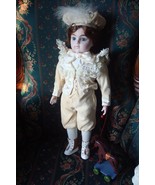 Gorham -William- Porcelain Musical BOY W/Antique Wooden Horse, 19&quot; Original - $399.41 CAD