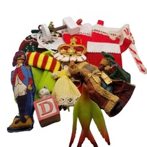 Lot of Christmas Ornaments and Miscellaneous decor Craft Grab Bag Mini Stocking - £7.82 GBP