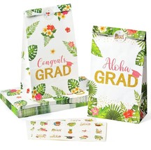 24Pcs Hawaiian Party Paper Gift Bags Luau Treat Bags Congrats GRAD Paper Bags - £6.83 GBP