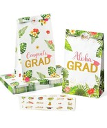 24Pcs Hawaiian Party Paper Gift Bags Luau Treat Bags Congrats GRAD Paper... - £6.79 GBP