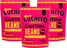 Gran Luchito Restauarant Style Cantina Black Beans, 3-Pack 15 oz. Pouches - $26.68