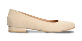 Vegan shoes ballerinas with low flat heel on suede microfiber breathable lined - £93.98 GBP
