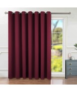 Bgment Fashion Sliding Door Curtain 100 X 84 Inches, Wide Thermal, Burgundy - £35.25 GBP