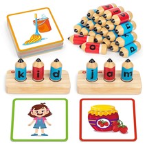 Coogam Wooden Short Vowel Spelling Games, Learn To Spell Cvc Sight Words Educati - £32.76 GBP
