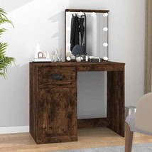 Modern Wooden Dressing Table Makeup Desk Vanity Dresser LED Lights Mirror Unit - £93.04 GBP+