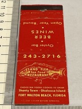 Matchbook Cover  Sand Flea Seafood Restaurant  FT Walton Beach, FL gmg  ... - £9.66 GBP