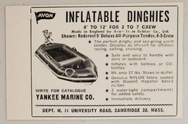 1963 Print Ad Avon Inflatable Dinghies Rubber Boats Yankee Marine Cambridge,MA - $9.28