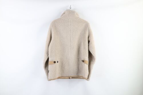 Patagonia Womens Medium Distressed Deep Pile Fleece Divided Sky Jacket Beige Item image 9