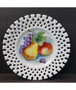 Lefton China Hand Painted 6350 Lattice Lace Decorative Plate #1 - £17.69 GBP