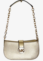 New Michael Kors Carmen Small Pouchette Metallic Pale Gold - £60.46 GBP