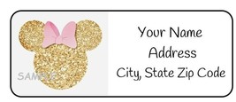 30 Personalized Minnie Mouse Ears return address labels,disney,sticker,g... - £9.47 GBP