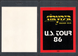 Stryper OTTO Laminated Backstage Pass from the 1986 To Hell with the Dev... - £6.87 GBP
