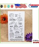 Versatile Coffee Tea Clear Stamps Set - Ideal for Scrapbooking &amp; DIY Pro... - $14.84