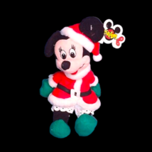 Disney Store Mini Bean Bag Santa Minnie Mouse Plush Stuffed Animal 9&quot; Ta... - $8.55