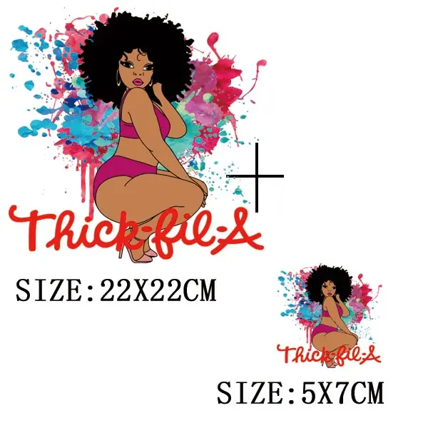 Fashion  Lady Thermal -On Heat Transfer Sticker Black Women T-Shirt Hood... - $78.79