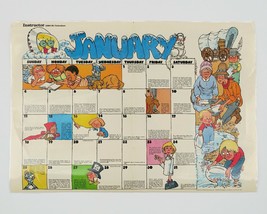 January 1981 Double-Sided Classroom Calendar &amp; Polar Bear Poster Instruc... - £15.49 GBP