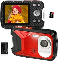 Digital Camera Waterproof 17Ft Kids Camera Fhd 1080P Underwater Cameras, Red - £48.06 GBP