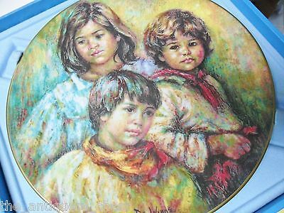 Royal Doulton collector plate "Village Children" by Lisette De Winne, new in box - $44.55