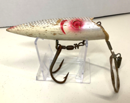 Wood Fishing Lure Vintage Martin Large 6” Solid Wood Plug Long Wire Lead - $36.00