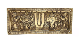 Lord vishnu Brass Shankh Chakra with Hanuman and Garuda Wall Hanging antique - £93.45 GBP