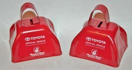 2 ROCK N ROLL MARATHON Toyota Red Mini COWBELLS 3&quot; Running 5K 10K Cheer ... - $9.89