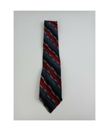 Stafford Tie With Black, Red, Blue, &amp; Silver Wavy Diagonal Stripes - $13.52 CAD
