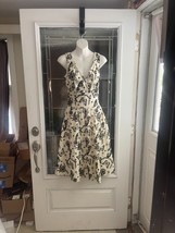 Voodoo Vixen Dress 4-6 Womens Fit Flare White  Black Velvet Print Evenin... - $24.75