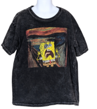 2021 SpongeBob Squarepants T-Shirt Size XS Distressed Black Denim Look Art Spoof - £10.23 GBP