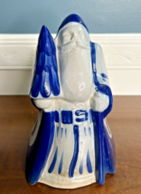 Vintage Eldreth Pottery Salt Glazed Blue Gray Santa w/ Tree Dated 1994 8... - £48.27 GBP