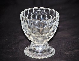 Old Vintage Ovalique by Avon Footed Small Candleholder Clear Raised Bubb... - £13.15 GBP