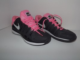 Nike Vapor 9 Tour Zoom Roger Federer Pink Black Shoes 488000-016 Size 9.5 Used - £131.35 GBP