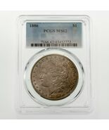 1886 Plateado Morgan Dólar Graduado Por Calidad Como MS-62! Hermoso Moneda - $203.18
